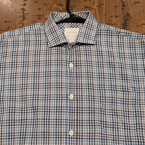 Billy Reid M made in Italy L/S Plaid Button Shirt